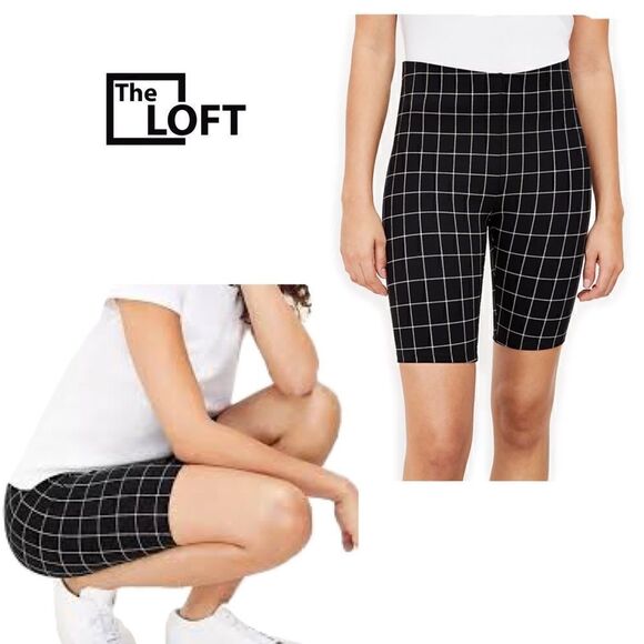 NWT Loft Sculpt Bike shorts and Plaid print size XL - Picture 1 of 15